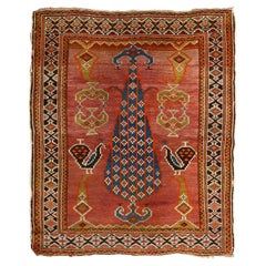 Tapis caucasien ancien en laine 3'11 x 3'0