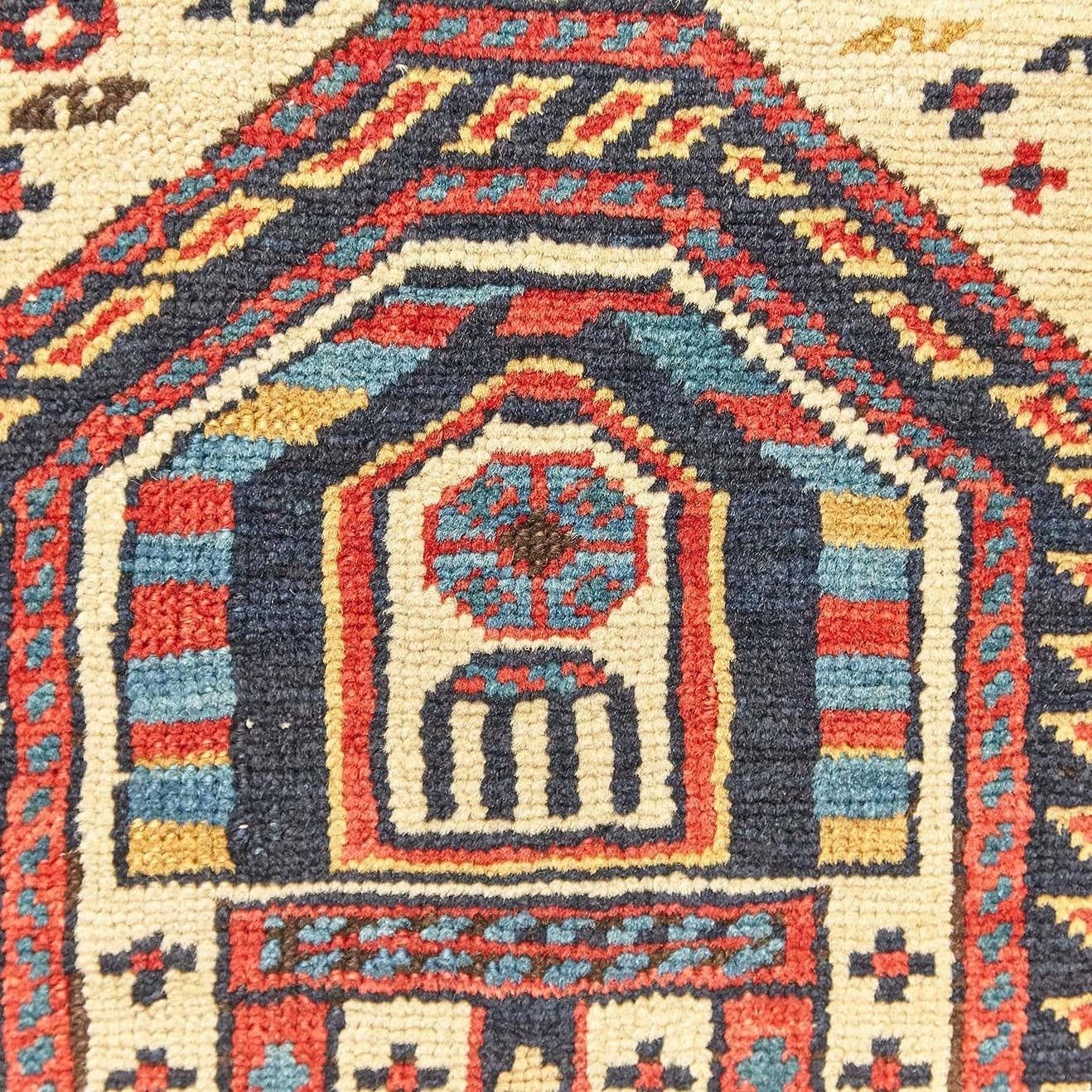 Ancien tapis du Caucase Daghestan en laine nouée à la main, vers 1880 en vente 2