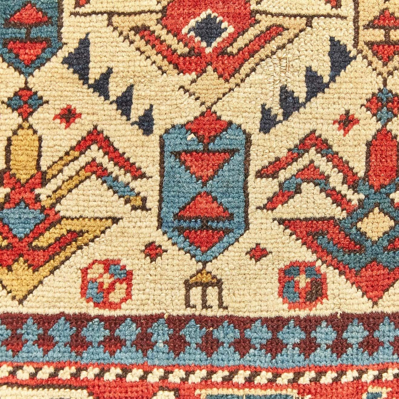 Antique Caucas Daghestan Hand Knotted Wool Rug, circa 1880 For Sale 5