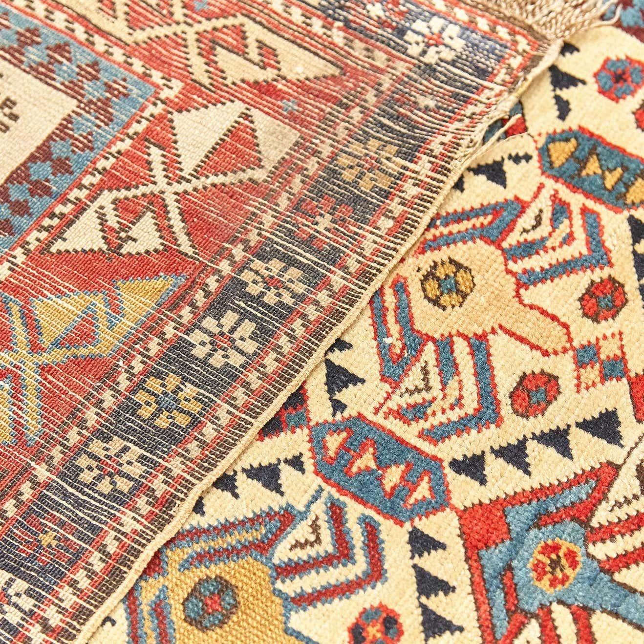 Ancien tapis du Caucase Daghestan en laine nouée à la main, vers 1880 en vente 6
