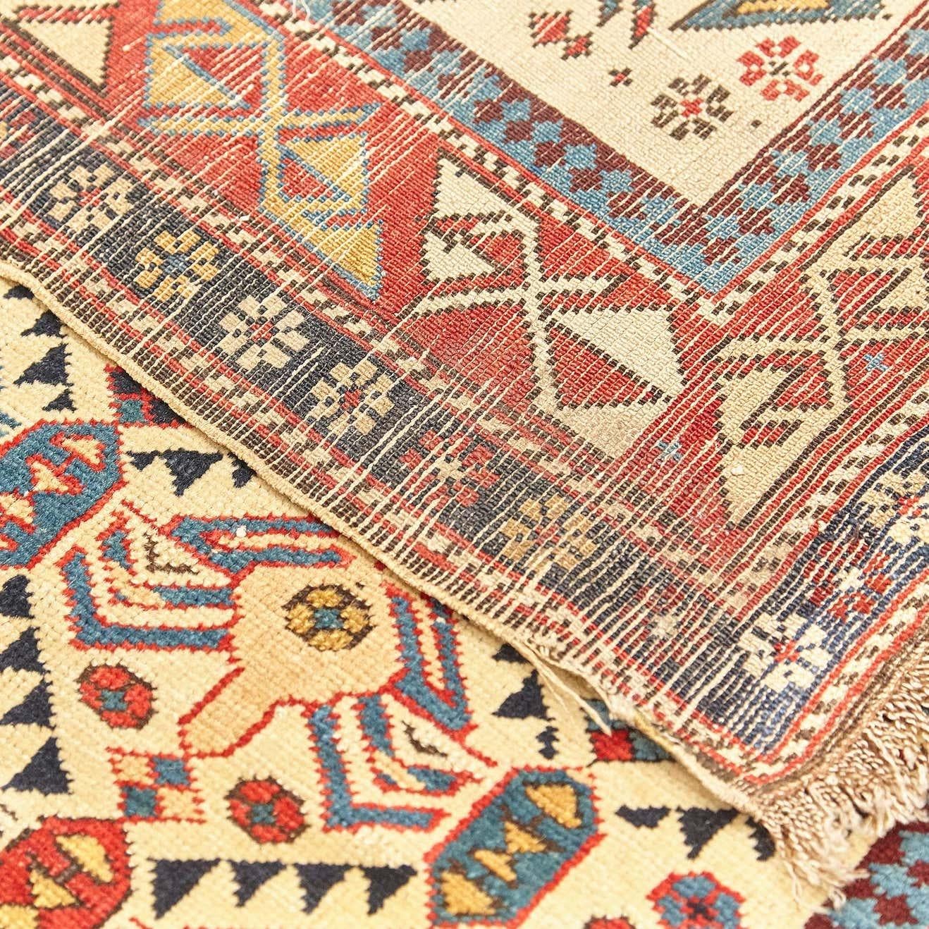 Ancien tapis du Caucase Daghestan en laine nouée à la main, vers 1880 en vente 7