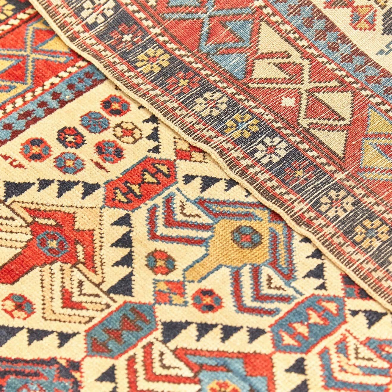 Ancien tapis du Caucase Daghestan en laine nouée à la main, vers 1880 en vente 8