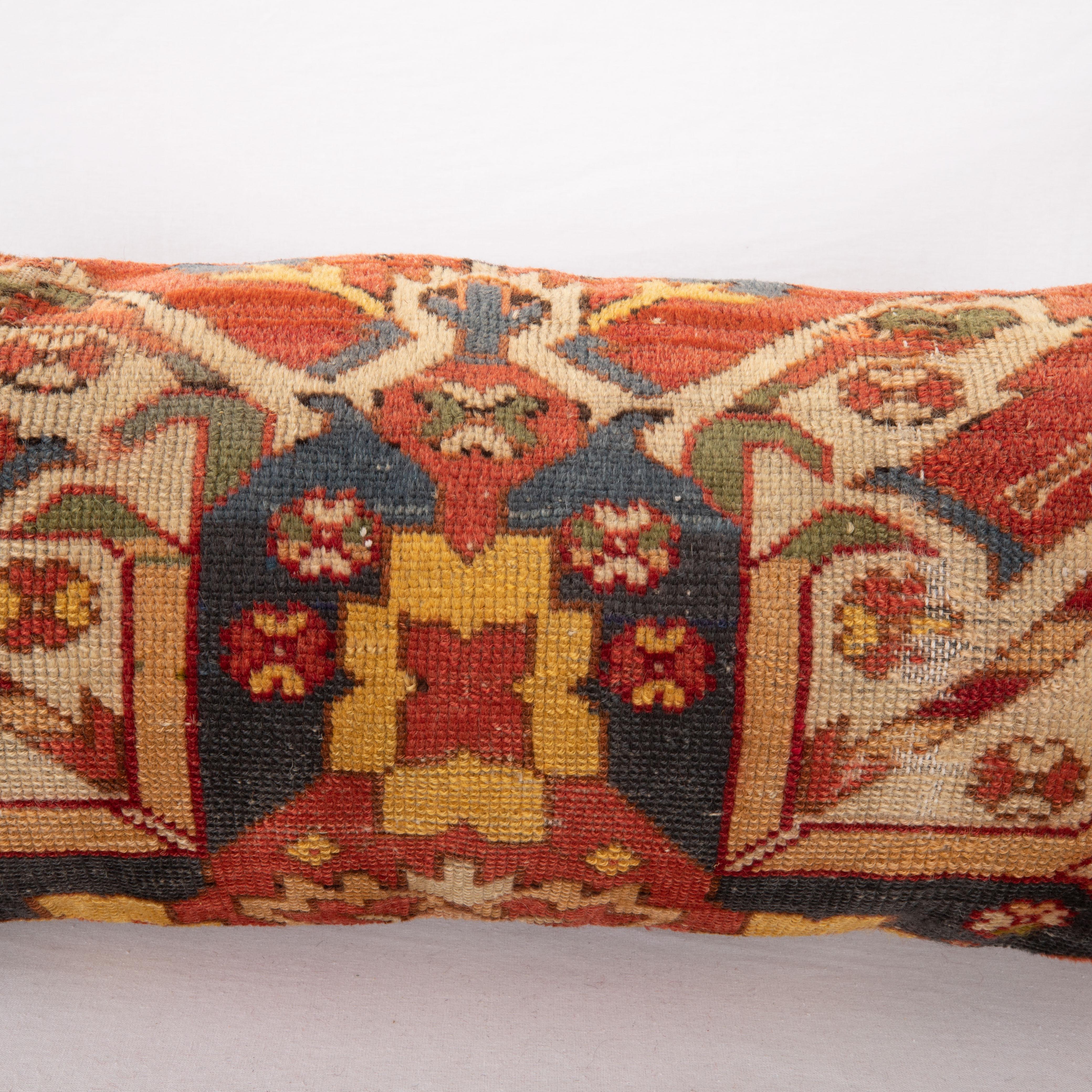 Hand-Woven Antique Caucasaian Rug Pillow Cover, Early 20th C For Sale