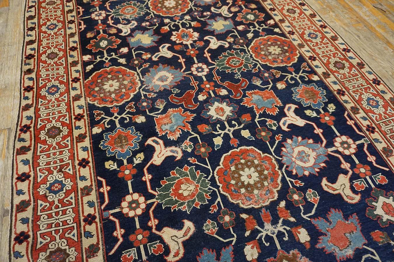 Hand-Knotted Early 19th Century Caucasian Afshan Kuba Carpet ( 4'8