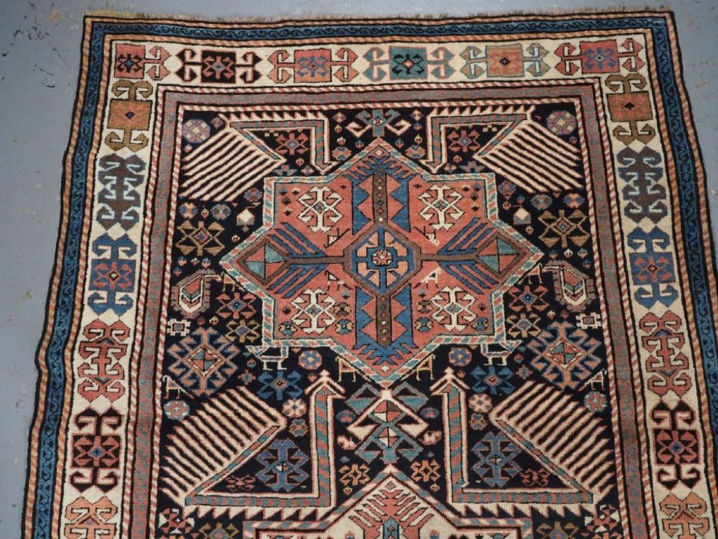 Antique Caucasian Akstafa Long Rug / Runner, Large Peacocks, Circa 1880 In Excellent Condition For Sale In Moreton-In-Marsh, GB