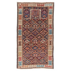 Antique Caucasian Akstafa Rug with Geometric Tribal Lattice Design Pattern