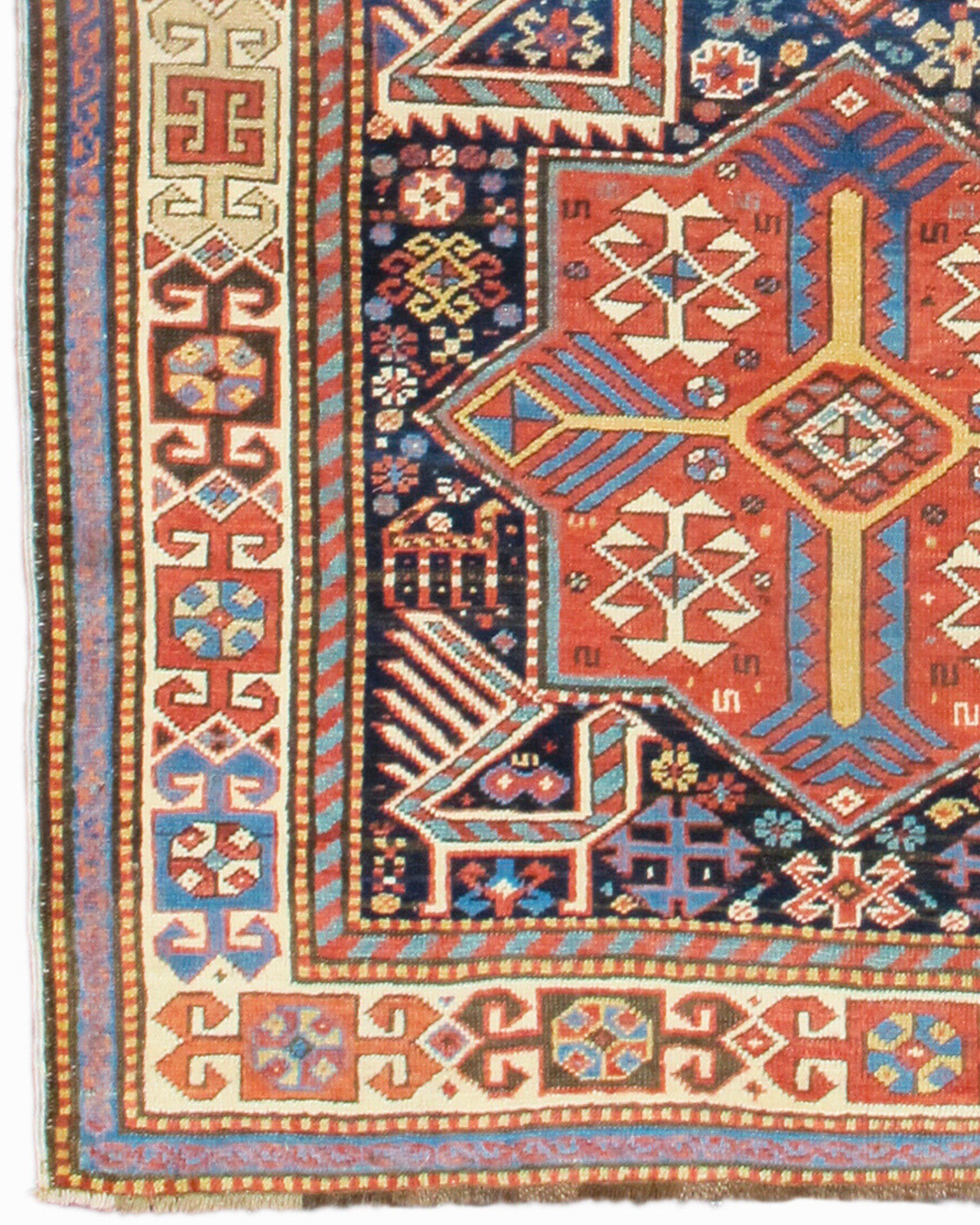 Wool Antique Caucasian Akstafa Runner, 19th Century