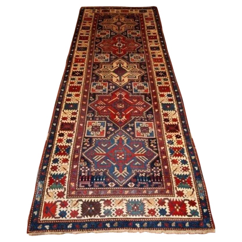 Antique Caucasian Akstafa Runner, Fourth Quarter 19th Century