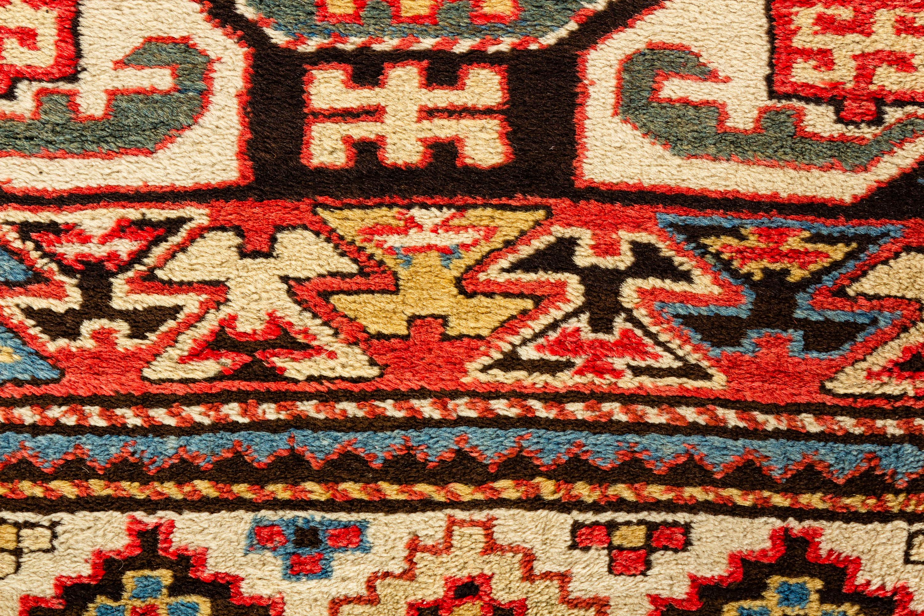 Antique Caucasian Alpan Kuba Rug, circa 1890  4'3 x 6'5 For Sale 1