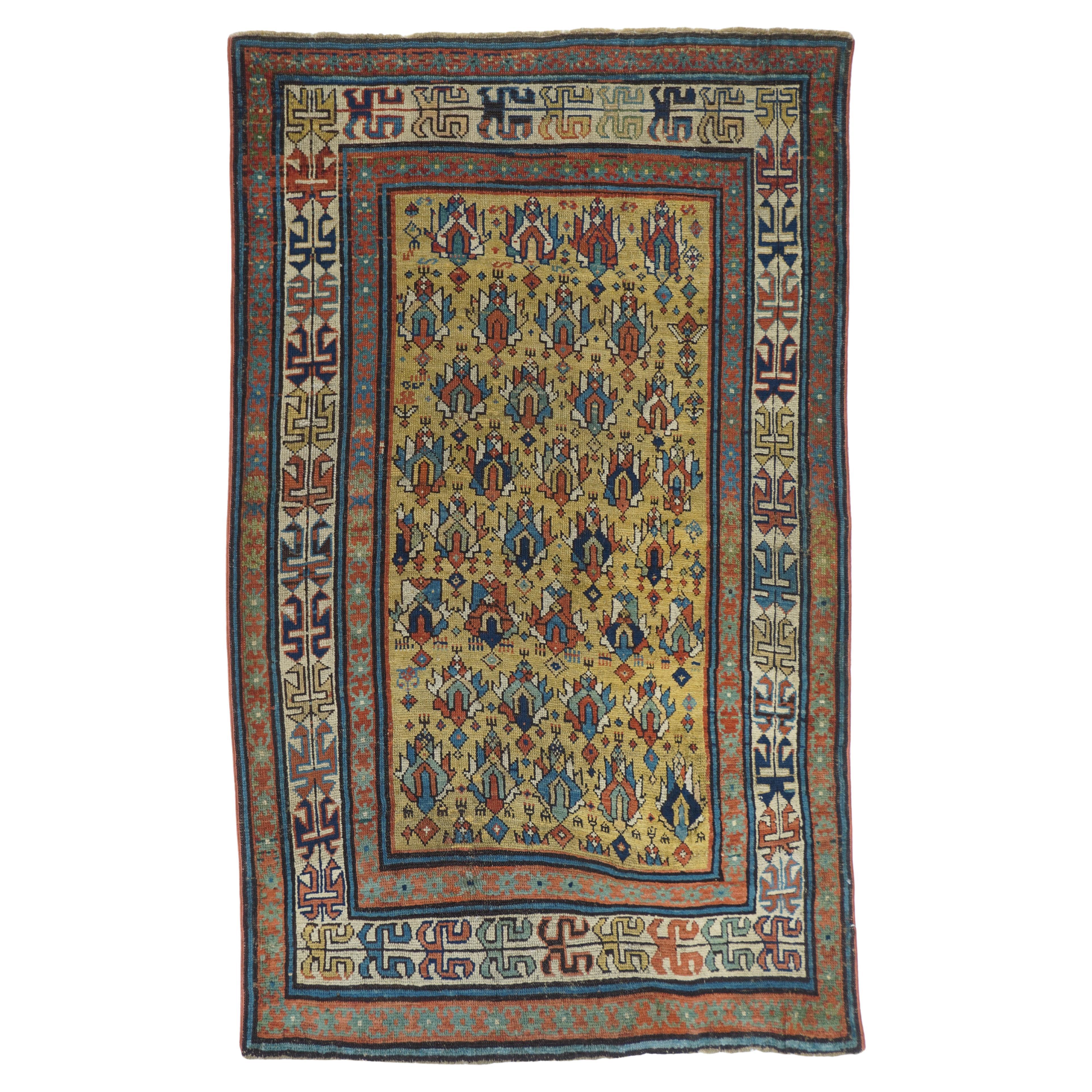 Antique Caucasian Rug 3'8'' x 5'10''