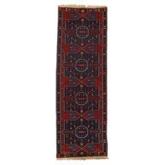 Antique Caucasian Avar Daghestan Kilim Rug with Star Octagons