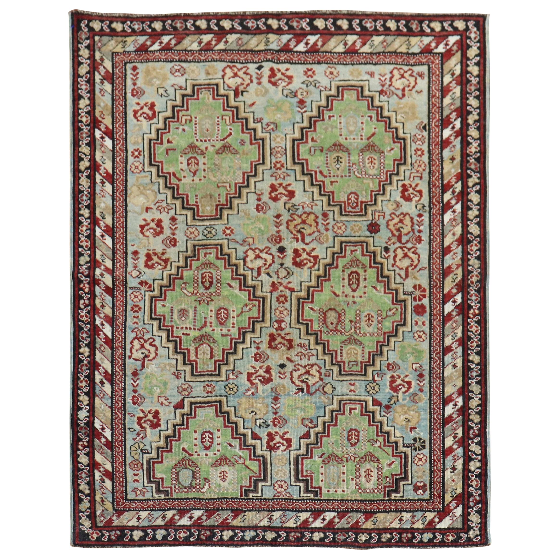 Antique Caucasian Baku Khila Rug, Late 19th Century