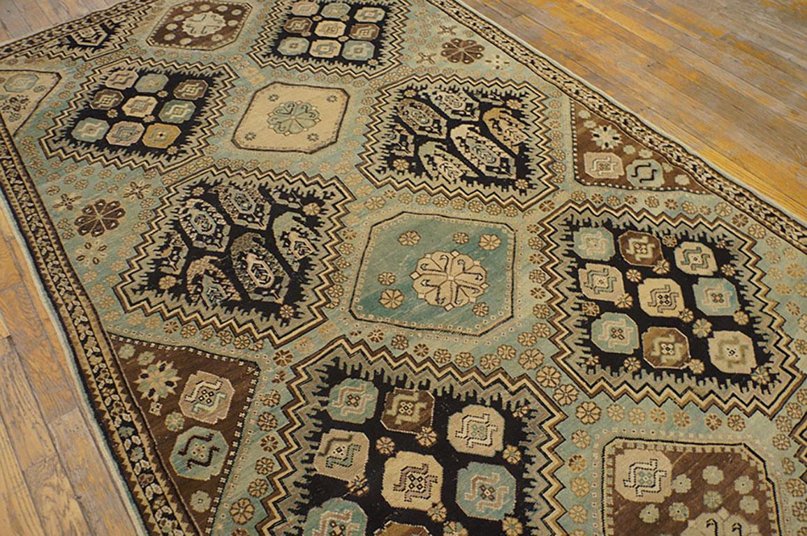 Wool 19th Century Caucasian Baku Carpet ( 4'4