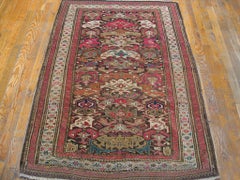 1900s Multi Tribal Geometric Antique Caucasian Bidjov Rug 3'2"x 4'5" Wool Carpet