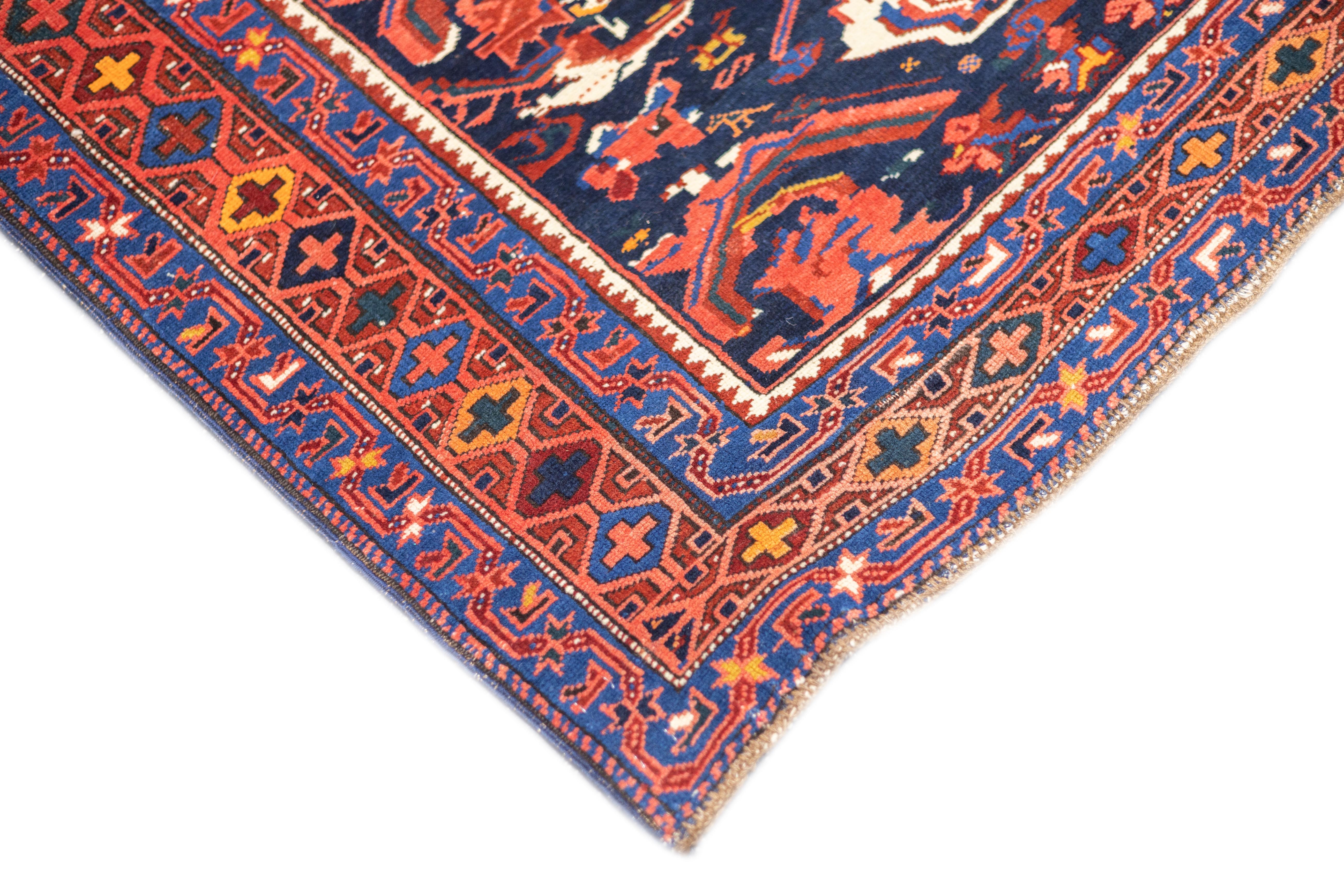Antique Caucasian Bijov Rug 3'11'' x 5'10''.