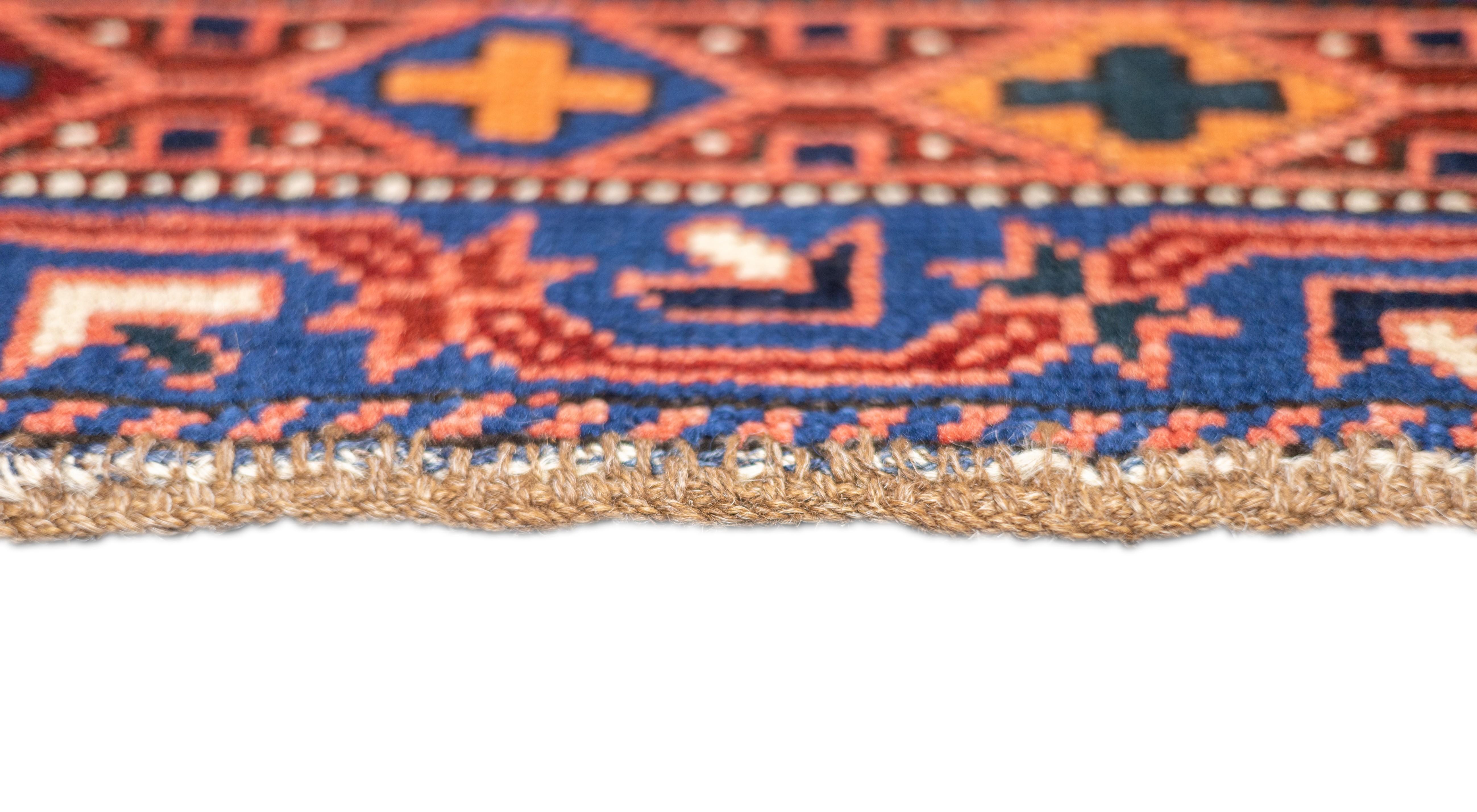 Antique Caucasian Bijov Rug 3'11'' x 5'10'' In Good Condition For Sale In New York, NY
