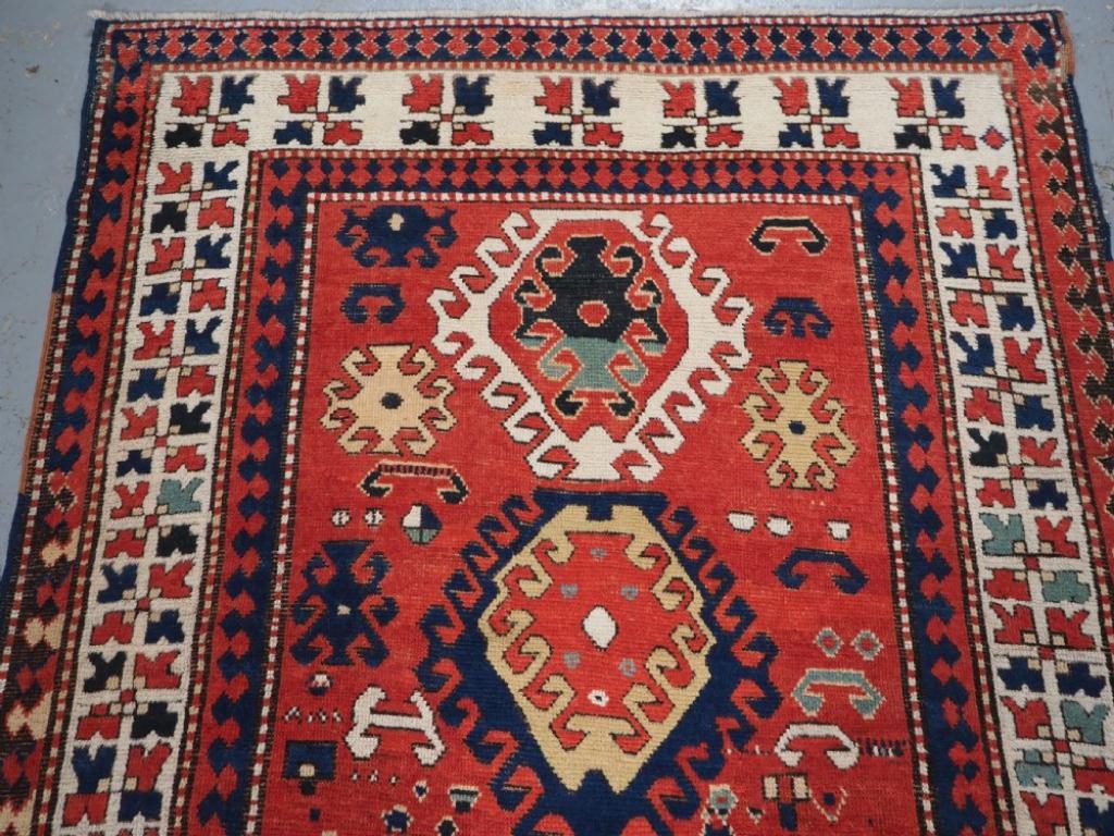 Kazakh Ancien tapis Kazak caucasien Bordjalou, vers 1870 en vente