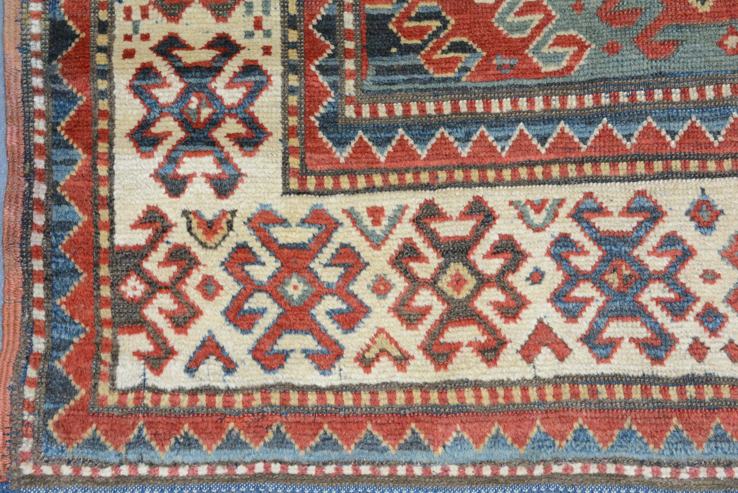 Wool Antique Caucasian Bordjalou Kazak Rug For Sale
