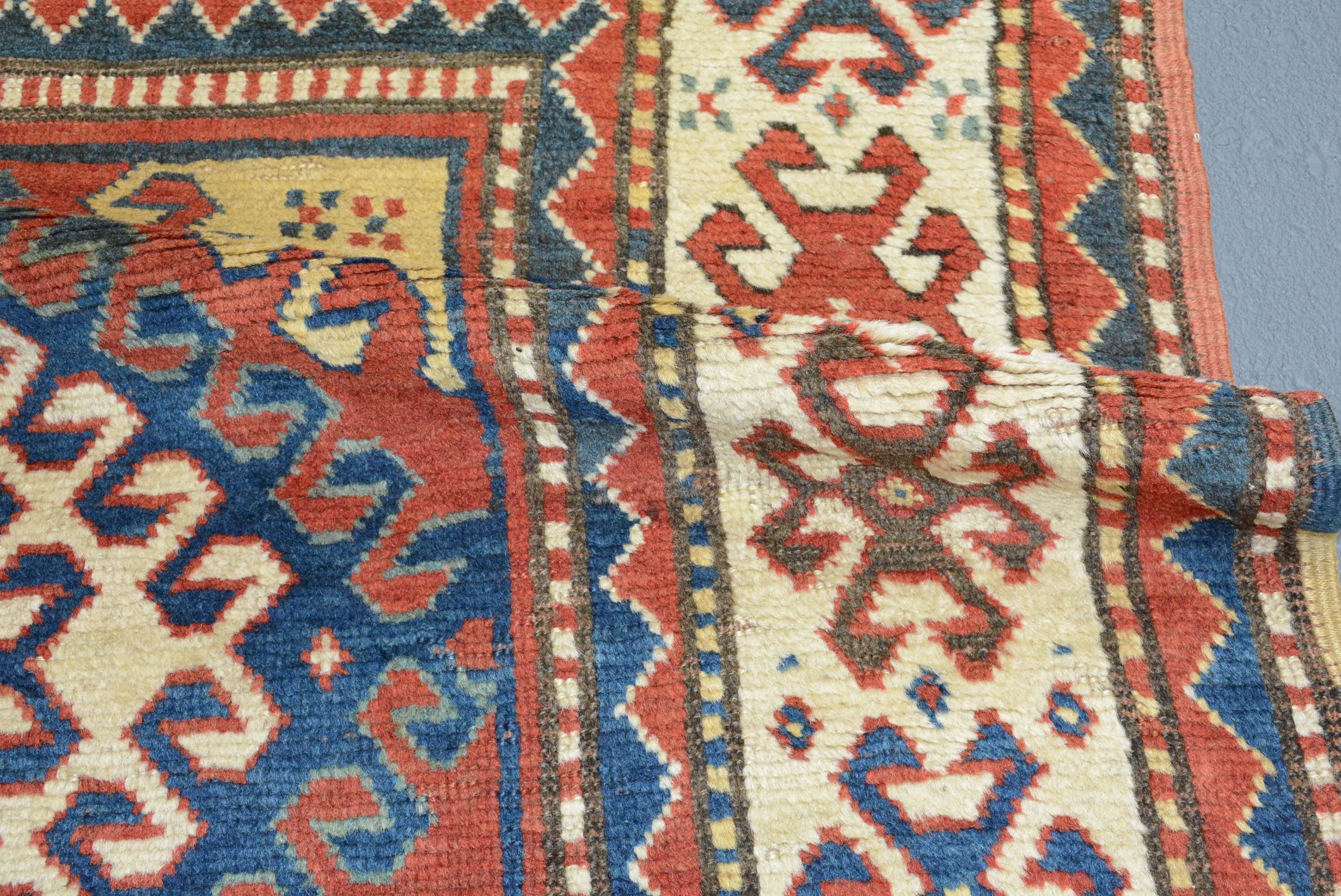 Antique Caucasian Bordjalou Kazak Rug For Sale 2