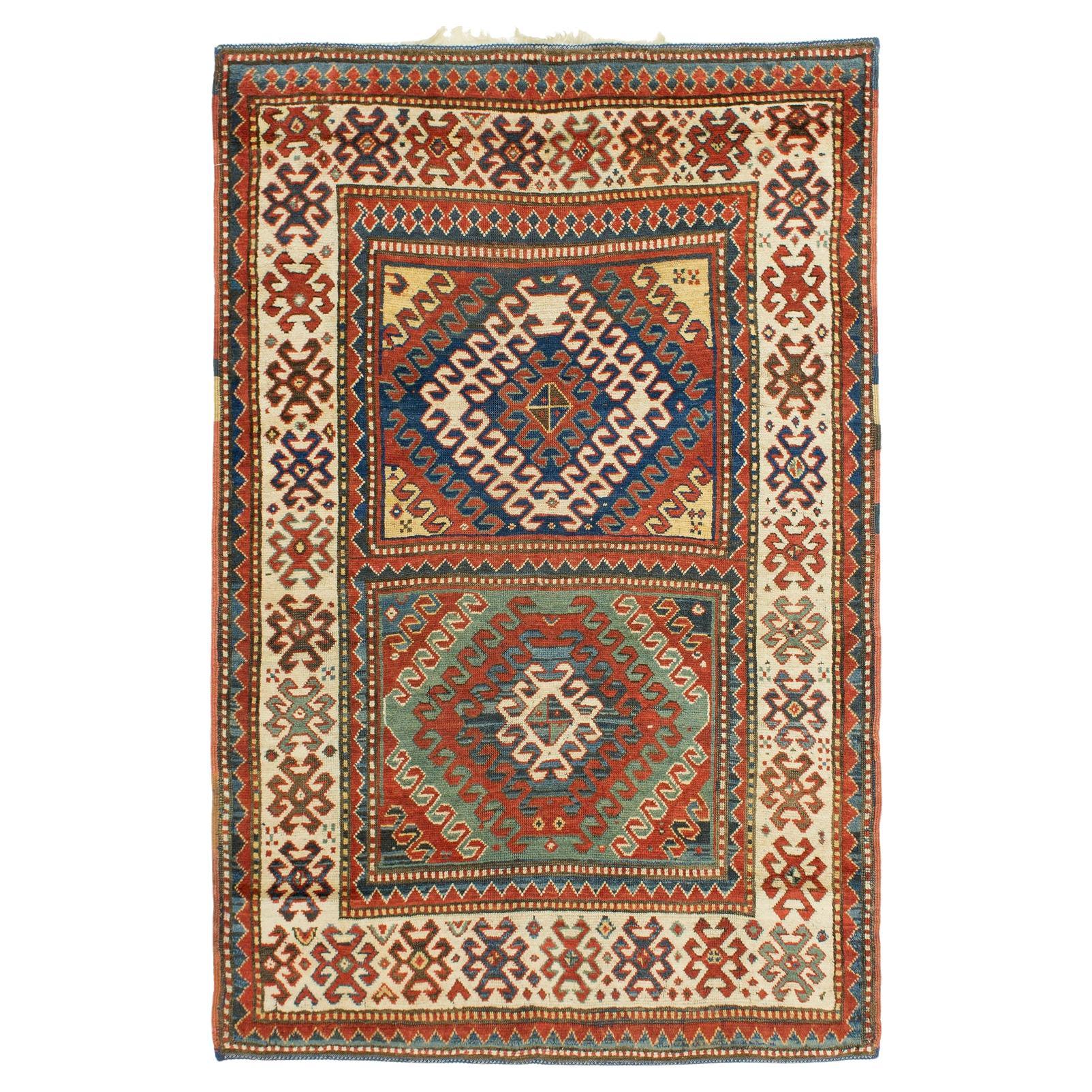 Antique Caucasian Bordjalou Kazak Rug