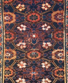Antique Caucasian Burgundy Navy Blue and Gold Karabagh Rug, circa 1880-1900