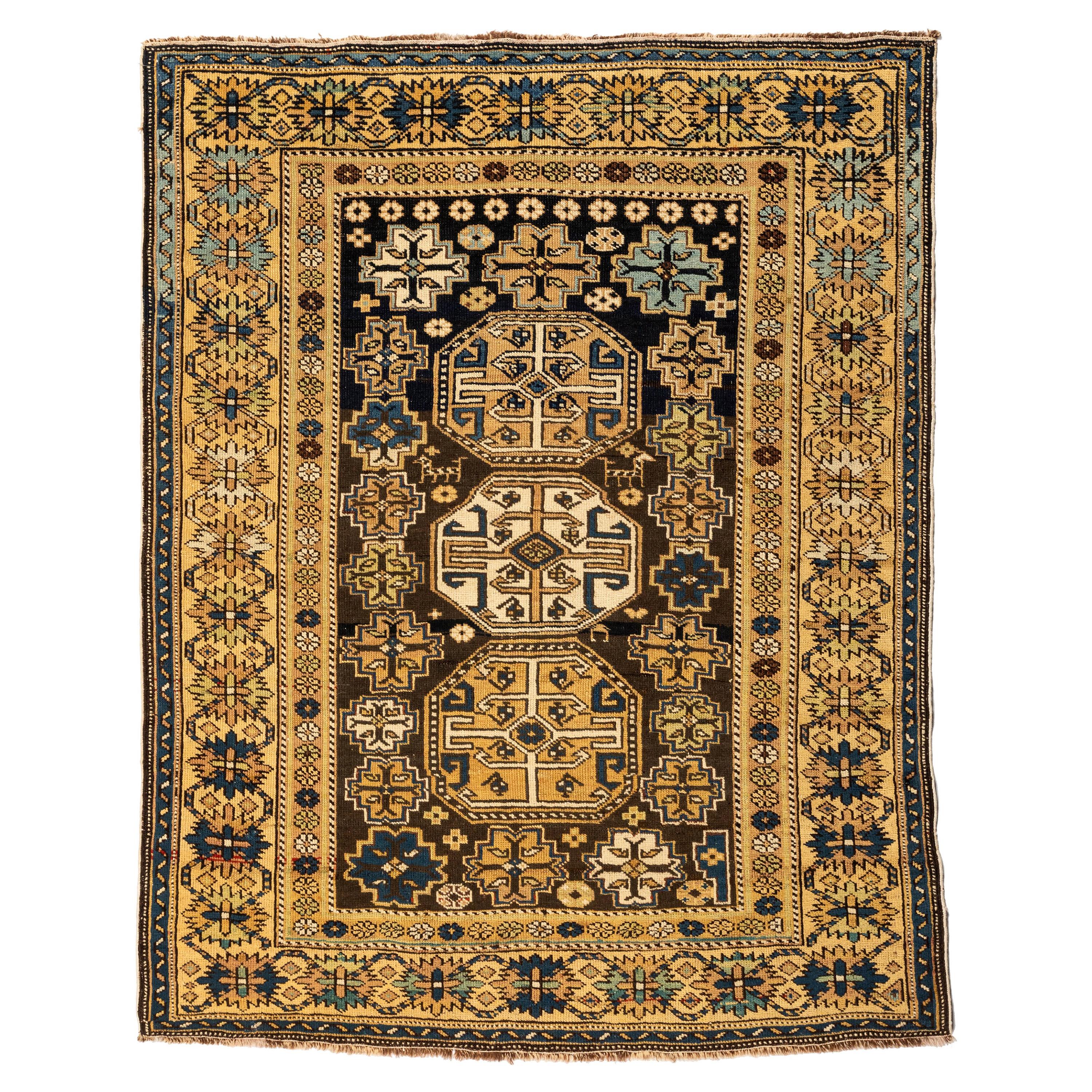 Antique Caucasian Cabestan Geometric Rug, circa 1900s-1910s