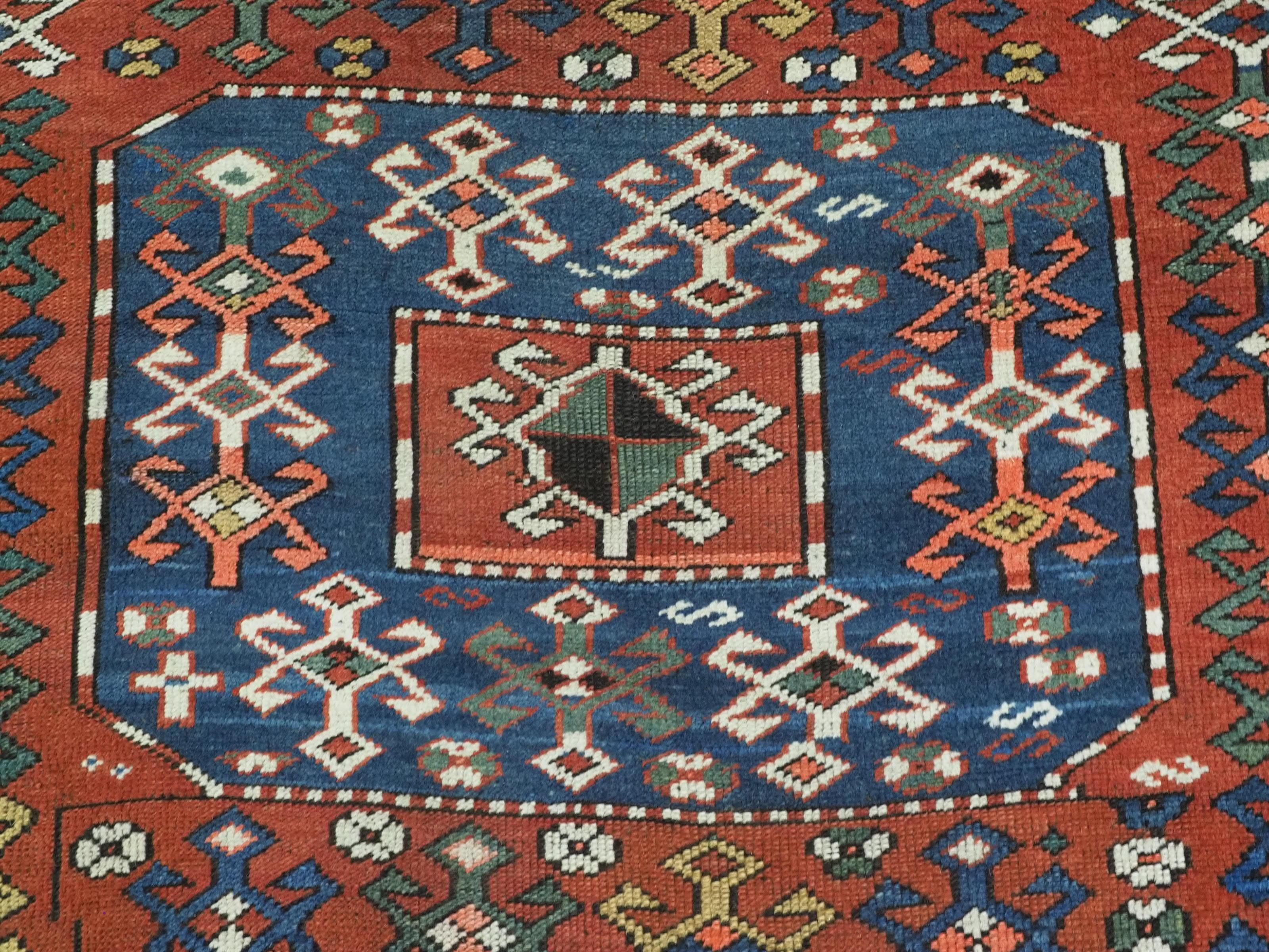 Antique Caucasian Chajli long rug with triple medallion design.  Circa 1880. For Sale 5