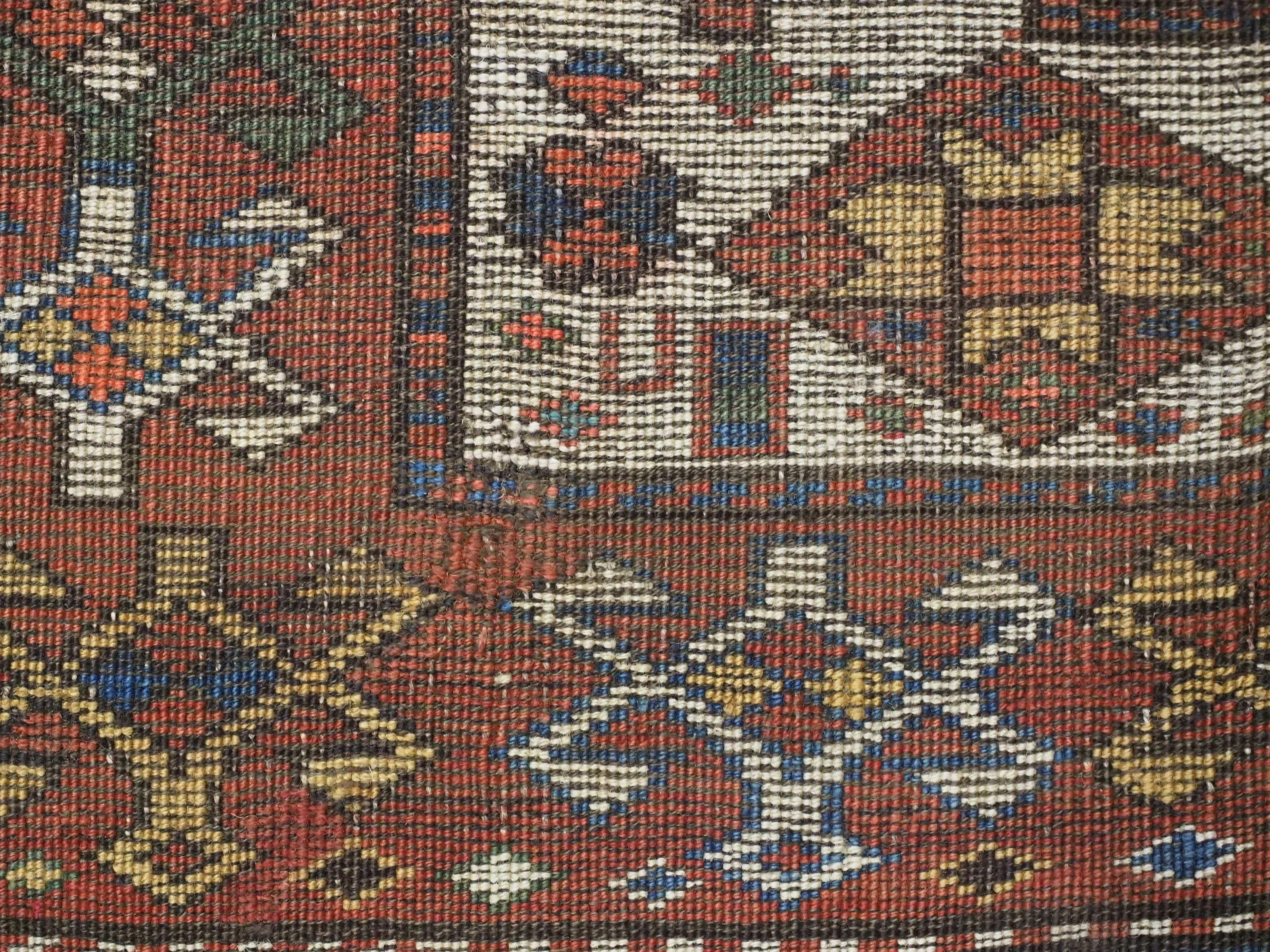 Antique Caucasian Chajli long rug with triple medallion design.  Circa 1880. For Sale 9