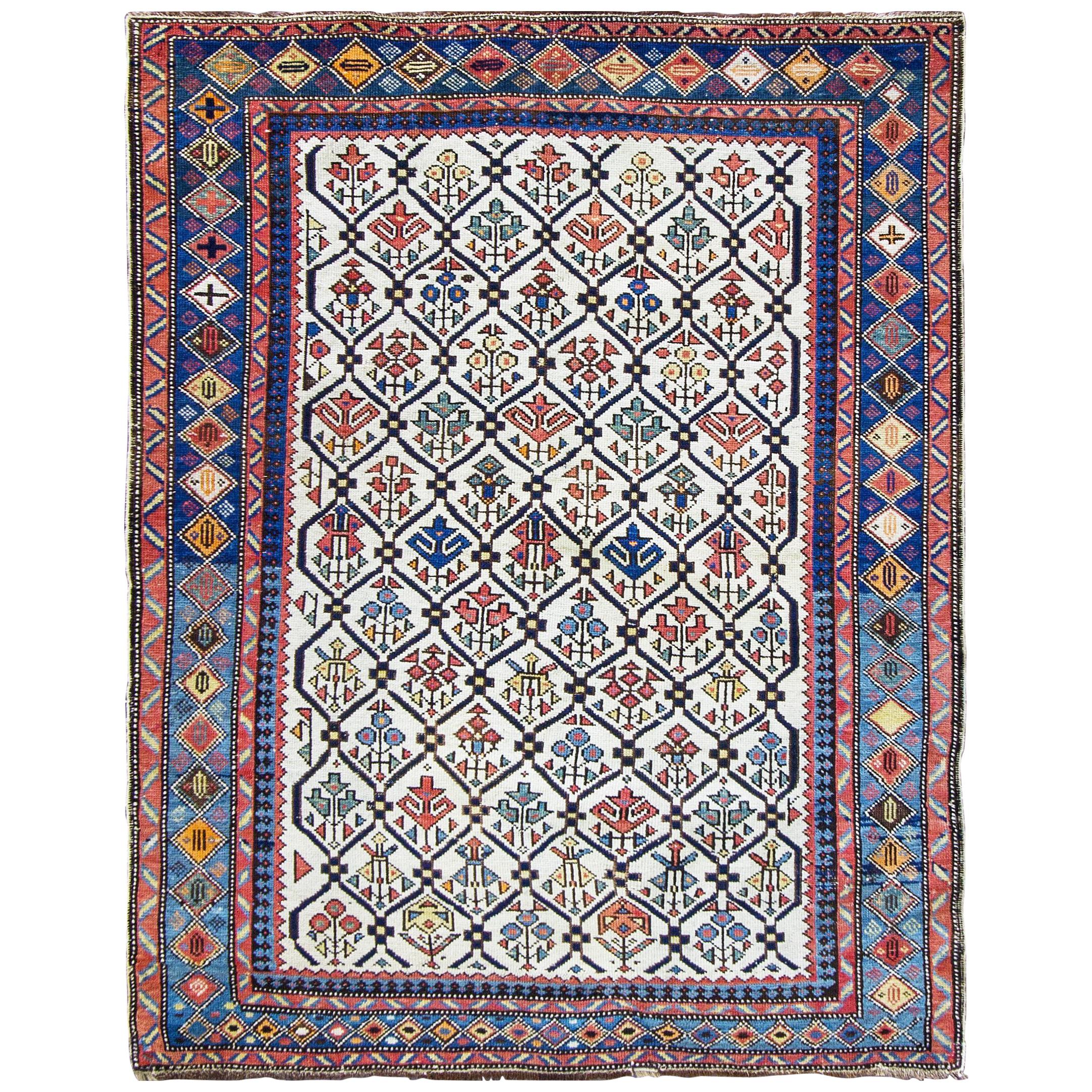 Tapis caucasien antique Chi Chi/ Shirvan/ Kazak, 3'6" x 4'7"