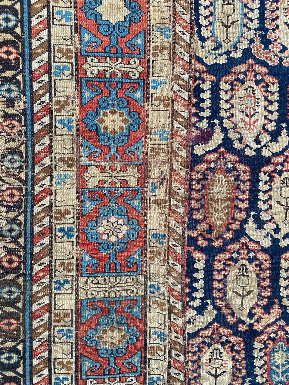Hand-Knotted Bobyrug’s Antique Caucasian Chirwan Rug For Sale