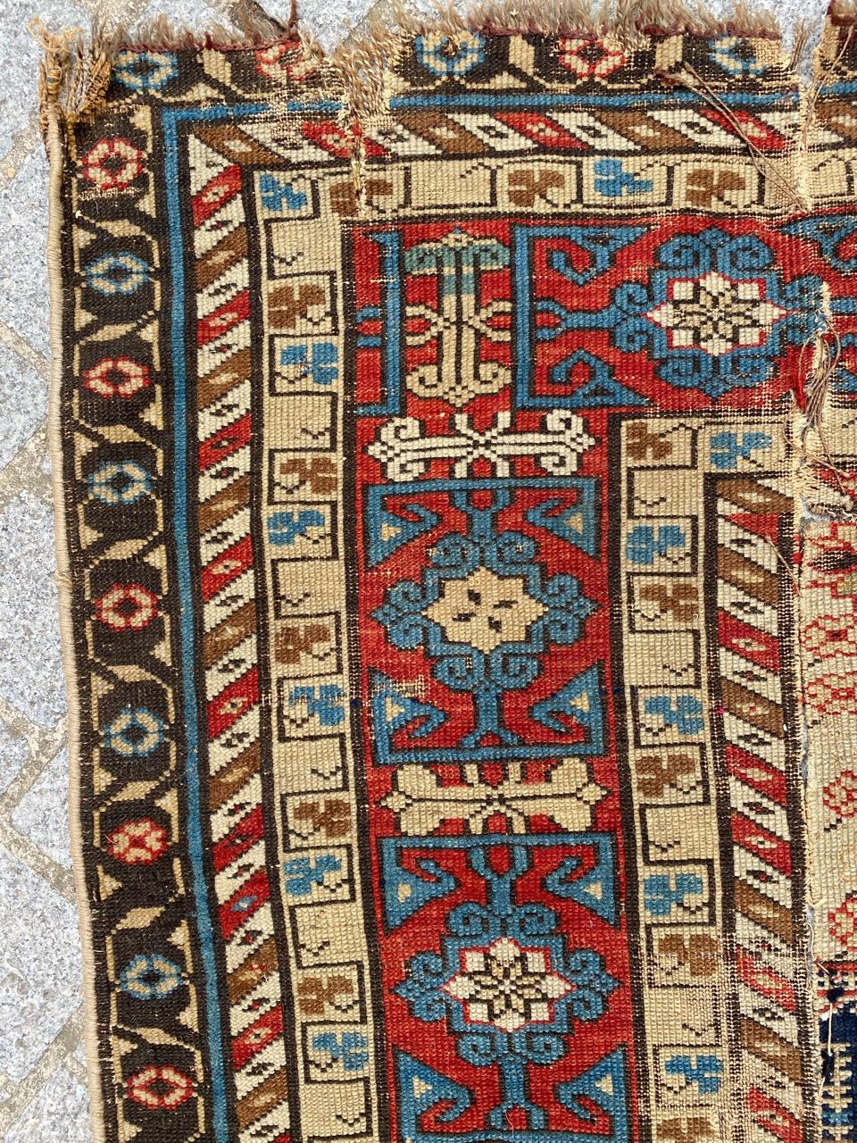 19th Century Bobyrug’s Antique Caucasian Chirwan Rug For Sale