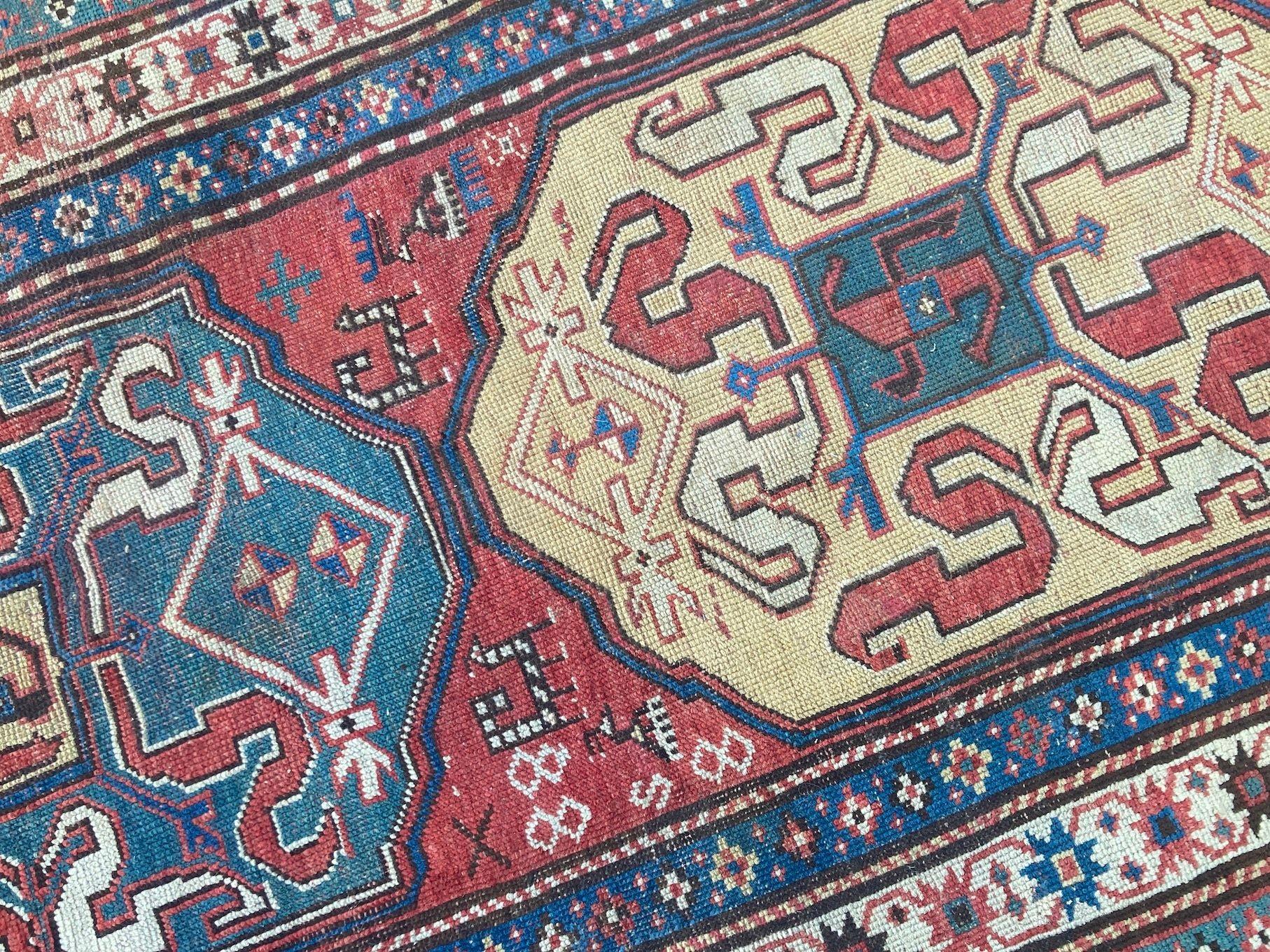 Alfombra antigua caucásica Chondoresk 1,94 m x 1,17 m en venta 5