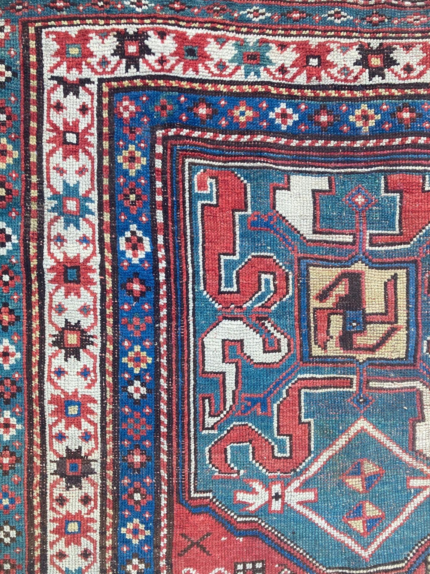 Antique Caucasian Chondoresk Rug 1.94m x 1.17m For Sale 6