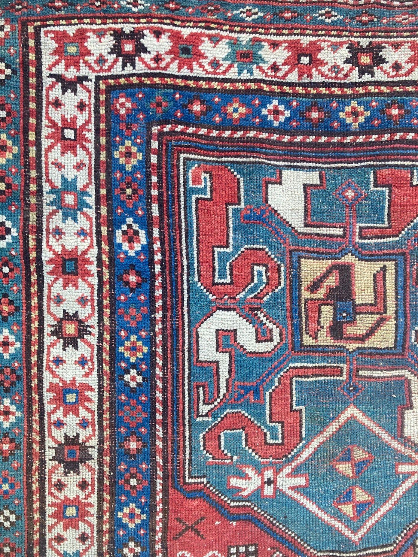 Alfombra antigua caucásica Chondoresk 1,94 m x 1,17 m en venta 6