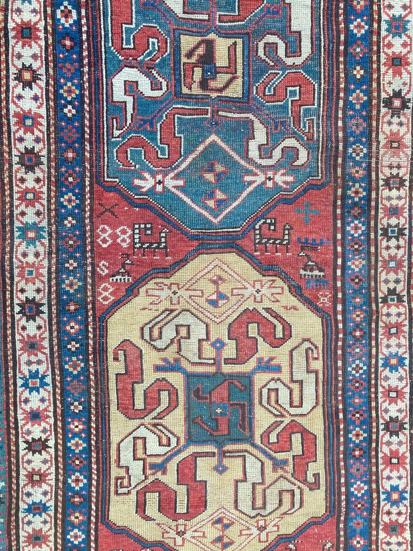 Alfombra antigua caucásica Chondoresk 1,94 m x 1,17 m en venta 8