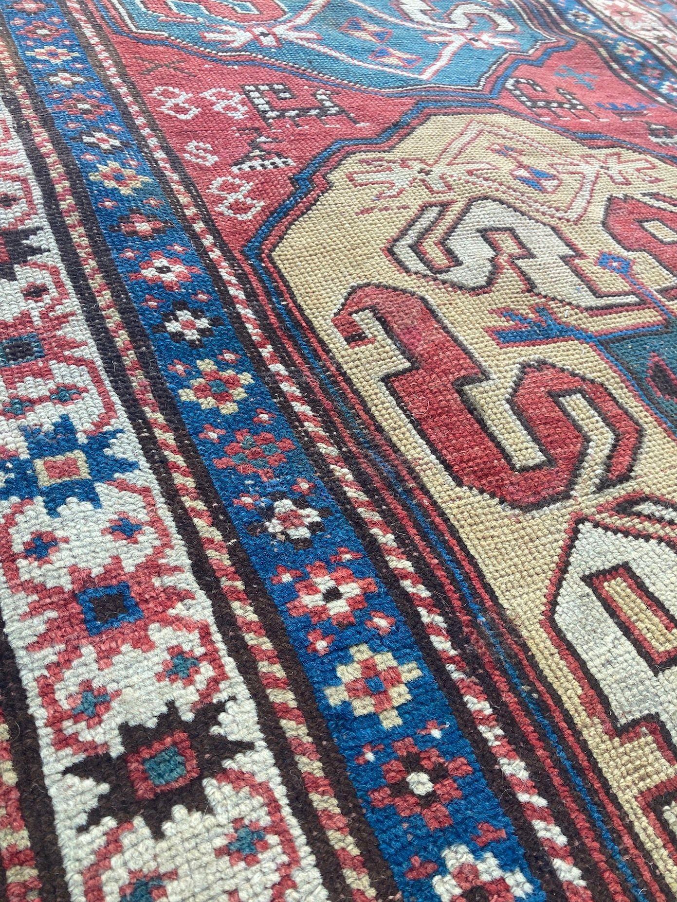 Alfombra antigua caucásica Chondoresk 1,94 m x 1,17 m en venta 9