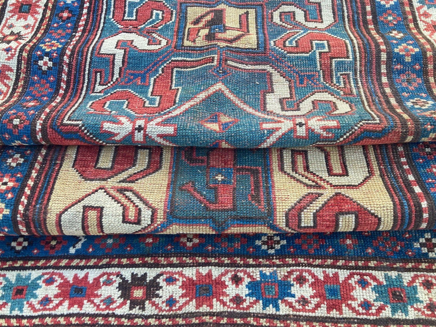 Alfombra antigua caucásica Chondoresk 1,94 m x 1,17 m en venta 13