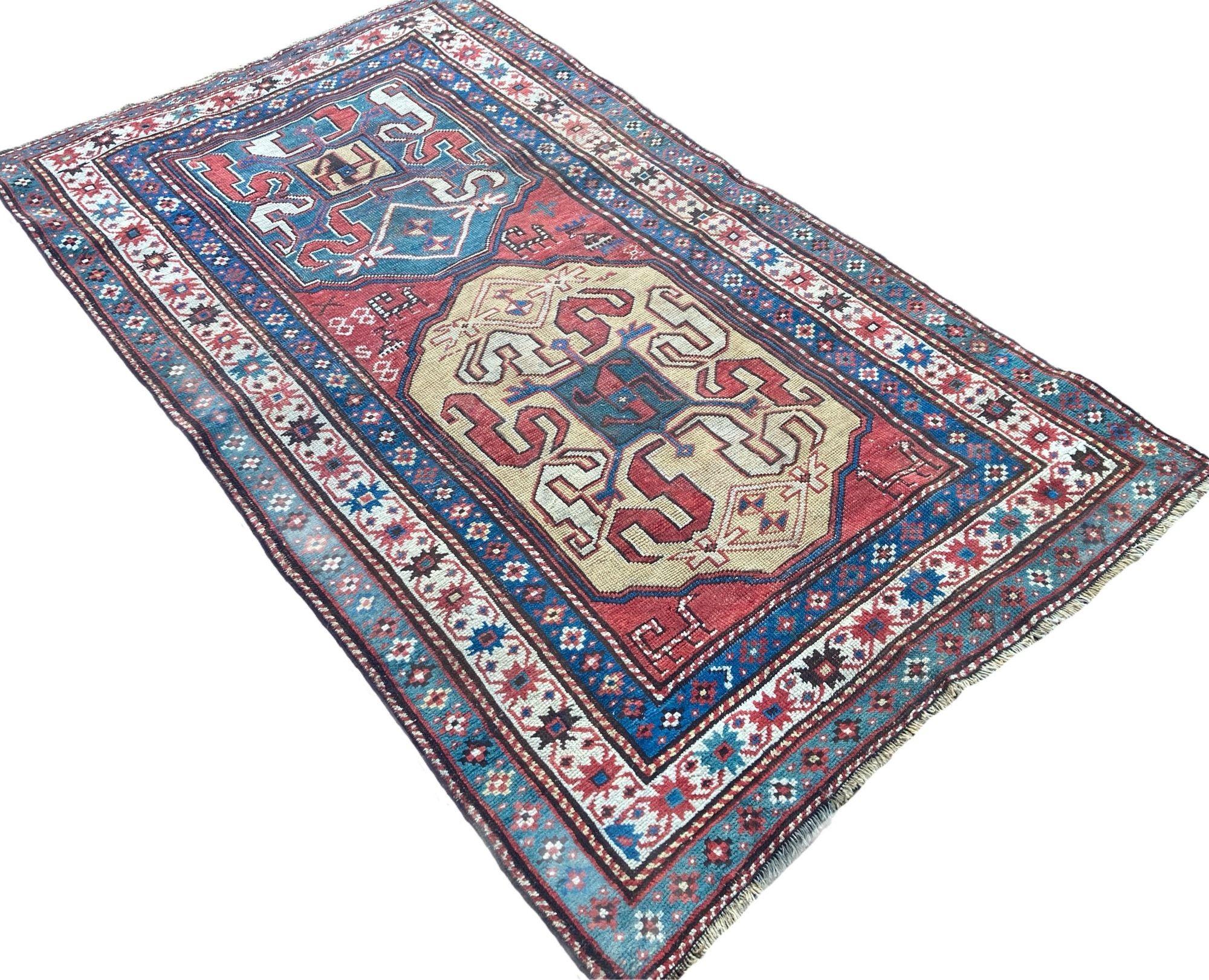 Alfombra antigua caucásica Chondoresk 1,94 m x 1,17 m en Bueno estado para la venta en St. Albans, GB