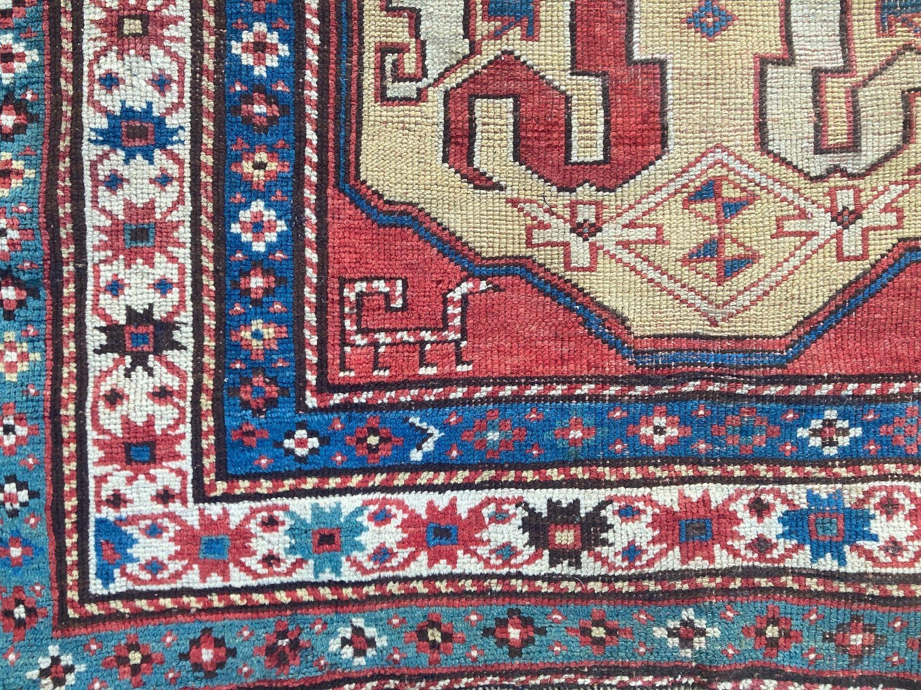 Alfombra antigua caucásica Chondoresk 1,94 m x 1,17 m en venta 1