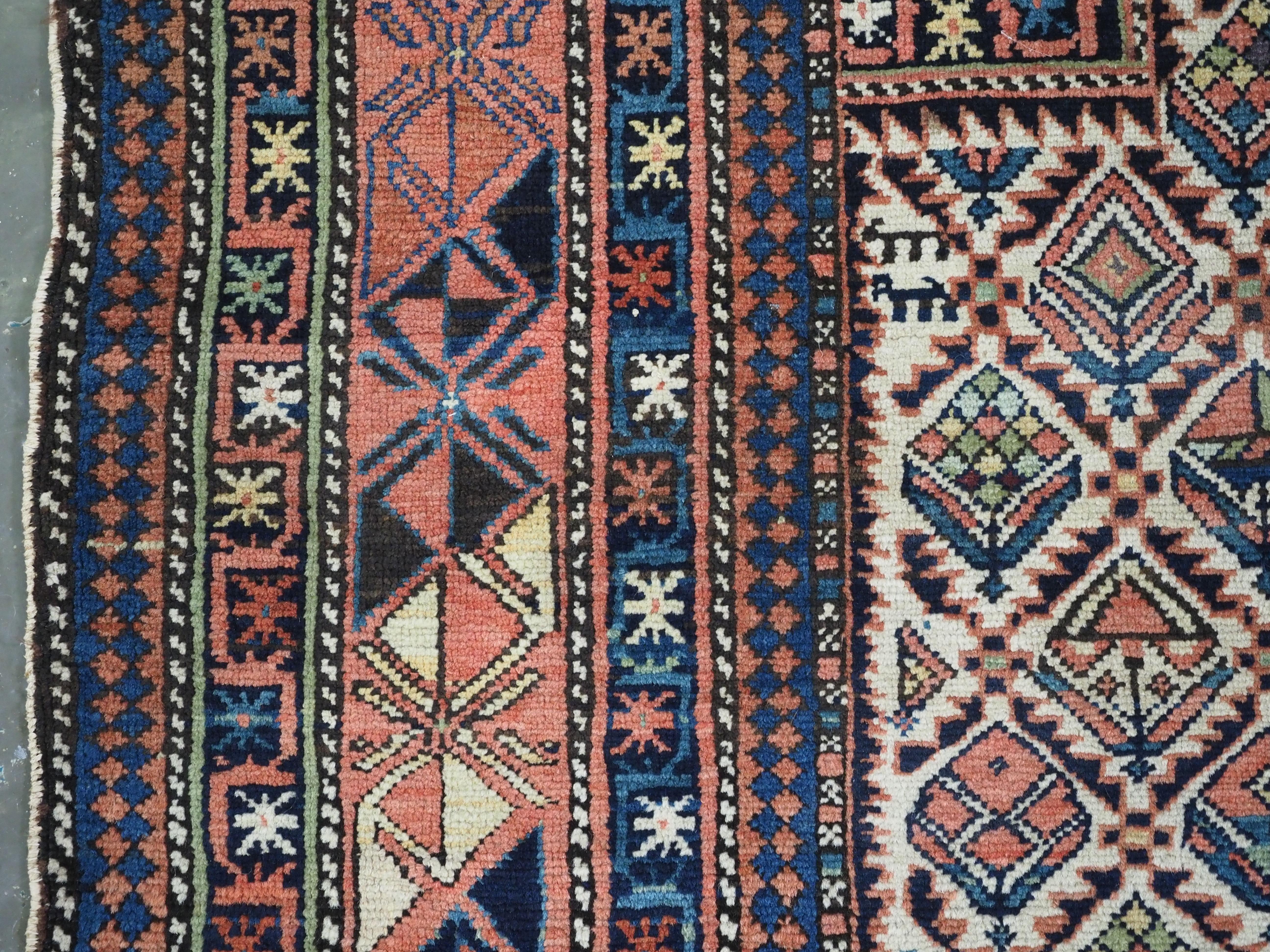 Antique Caucasian Dagestan prayer rug with floral lattice on ivory ground, 1880. For Sale 1