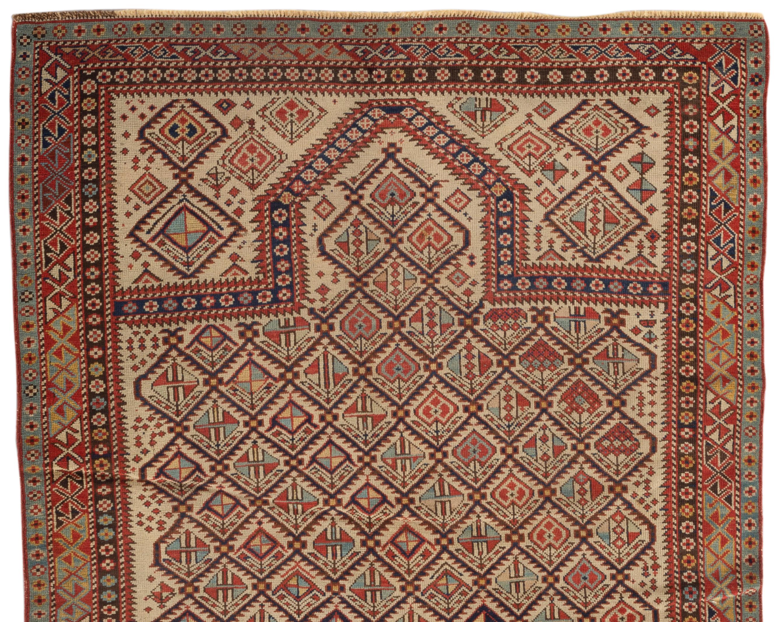 Hand-Woven Antique Caucasian Dagestan Rug, circa 1880 For Sale