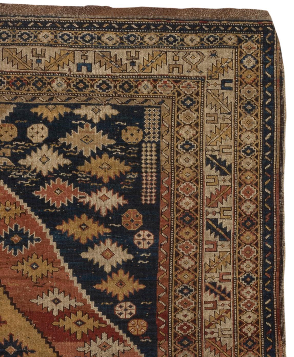 Antique Caucasian Dagestan Rug, circa 1880 4' x 4'5 In Good Condition For Sale In Secaucus, NJ