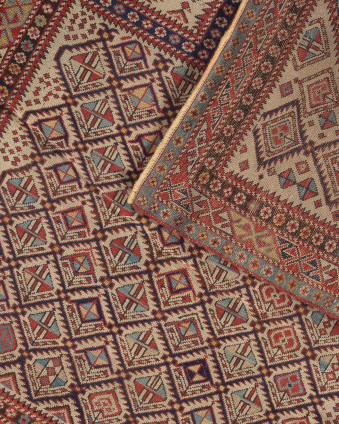 Wool Antique Caucasian Dagestan Rug, circa 1880 For Sale