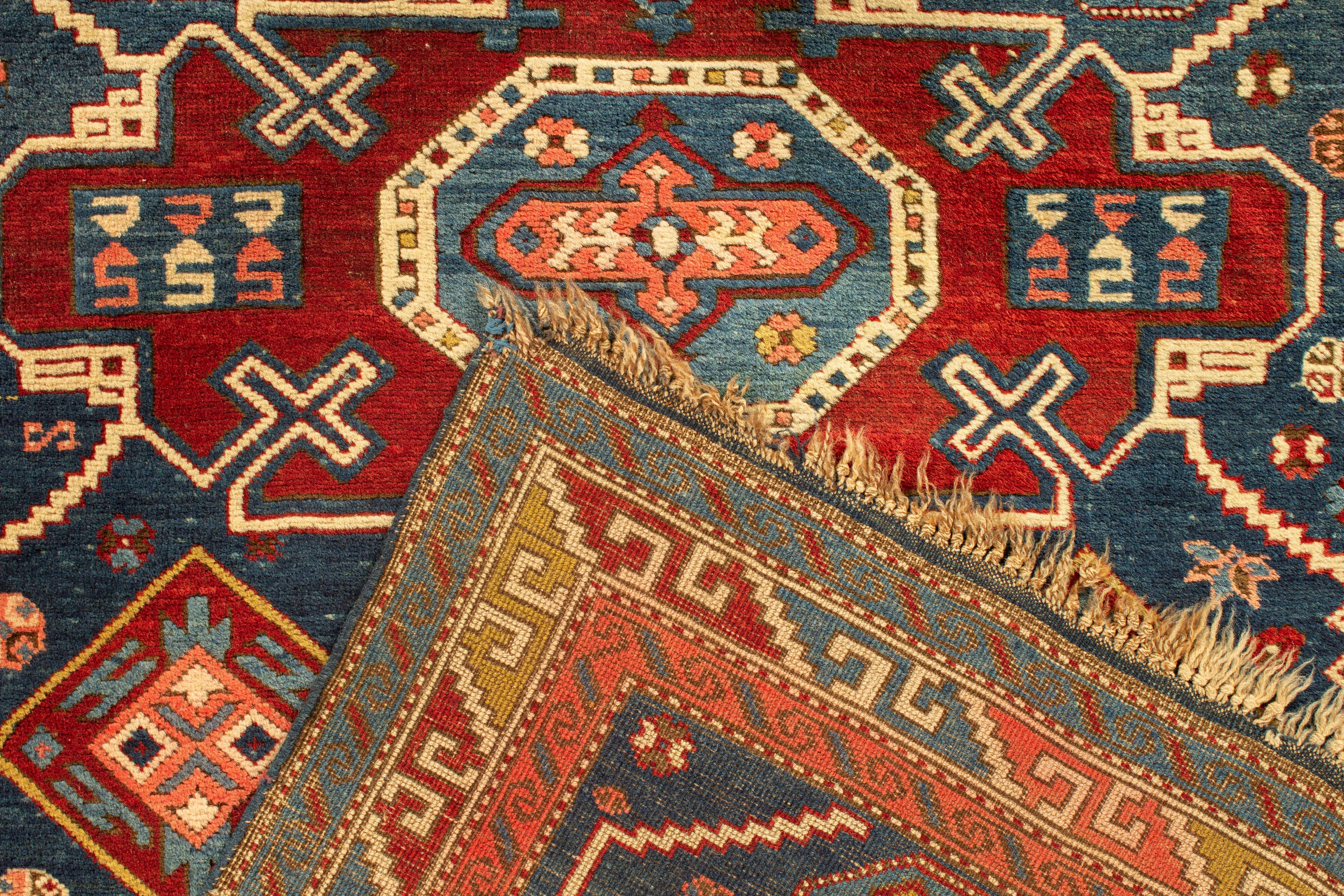 Antique Caucasian Dagestan Rug, circa 1900 3'11 x 7'10 In Good Condition For Sale In Secaucus, NJ