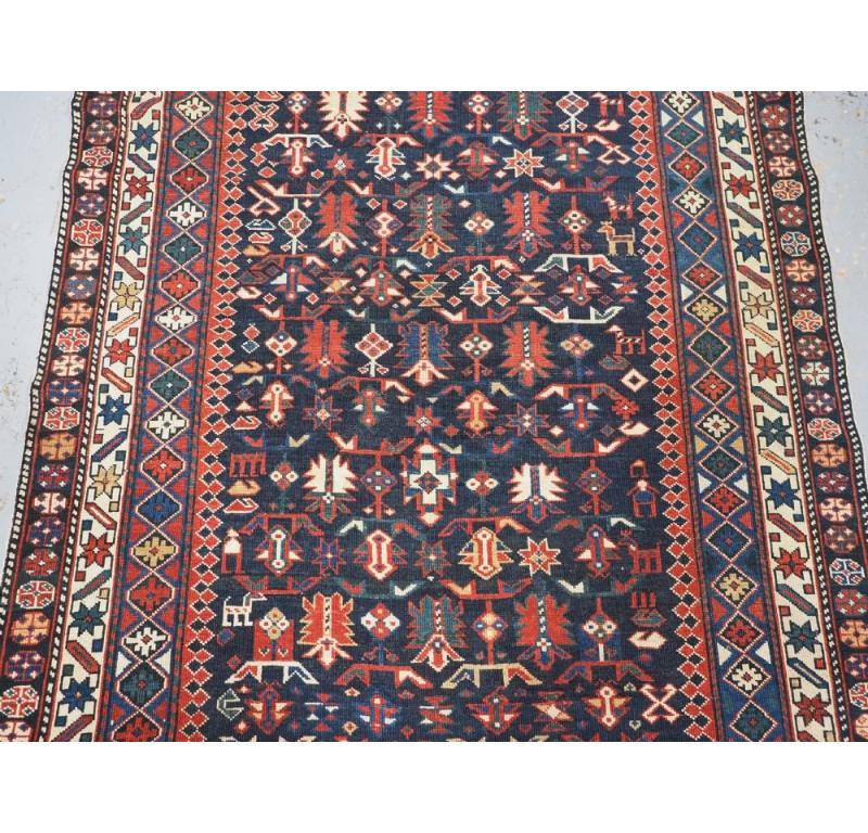 Alfombra antigua caucásica de Daguestán con diseño de estilo chichi, circa 1890 en Excelente estado para la venta en Moreton-In-Marsh, GB