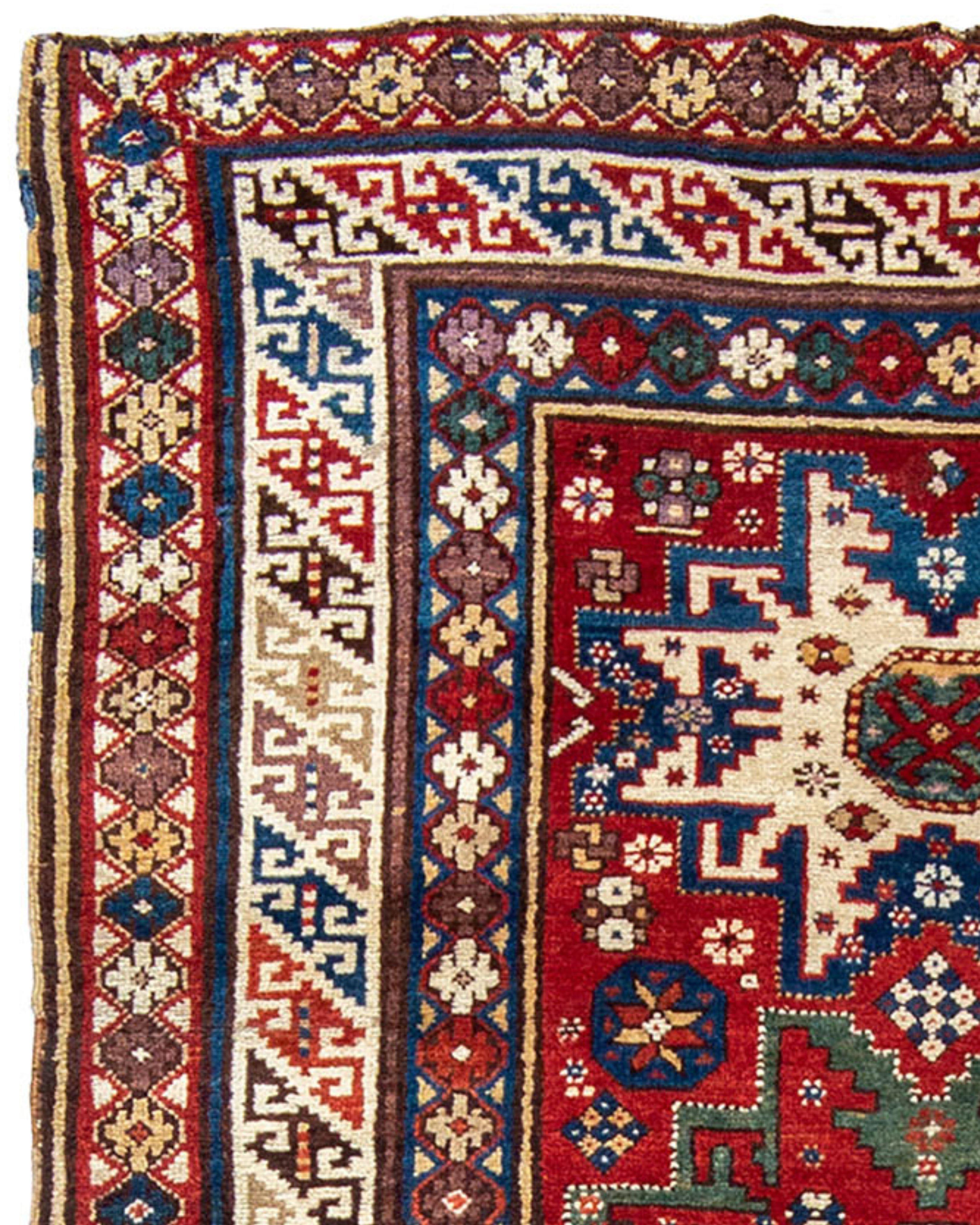 Hand-Knotted Antique Caucasian Derbend Long Rug, Late 19th Century For Sale