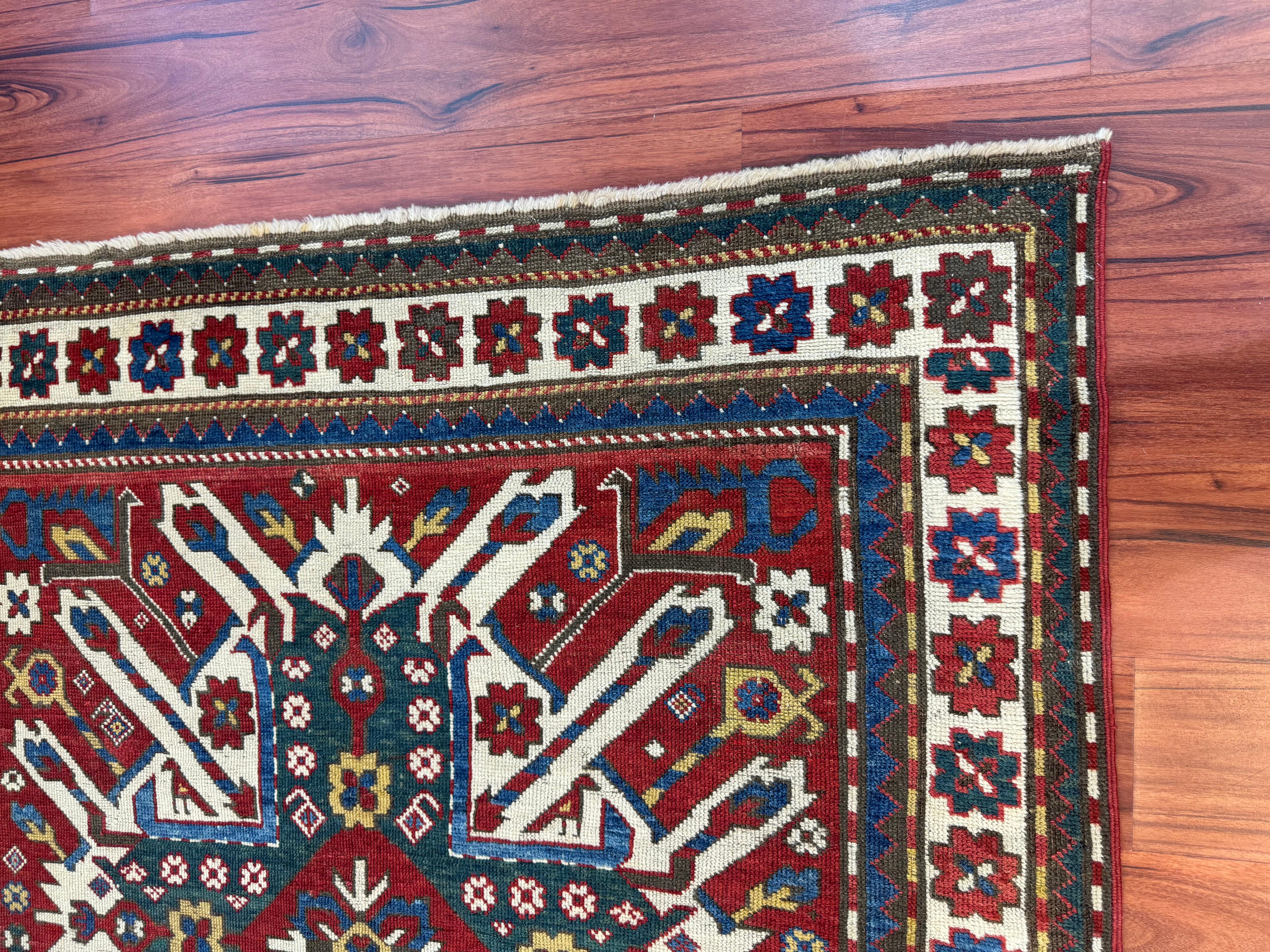 Antique Caucasian Eagle Kazak Rug In Excellent Condition For Sale In Gainesville, VA