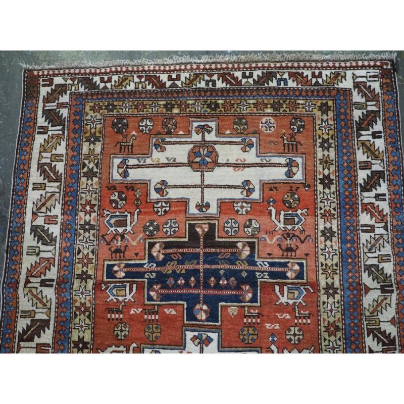Alfombra antigua del Cáucaso oriental Shirvan Bakú de tamaño pequeño, circa 1900 Caucásico en venta