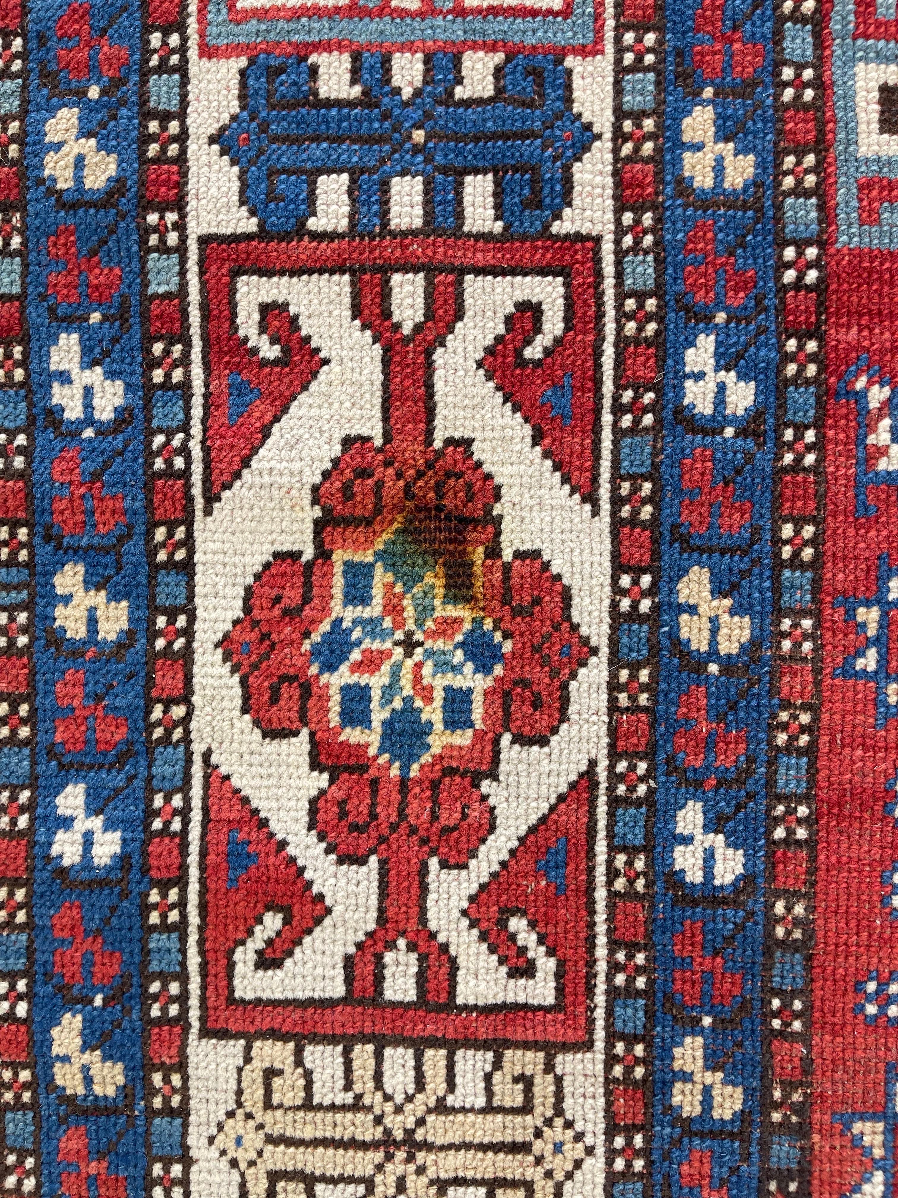 Antique Caucasian Fachralo Kazak circa 1900 For Sale 5