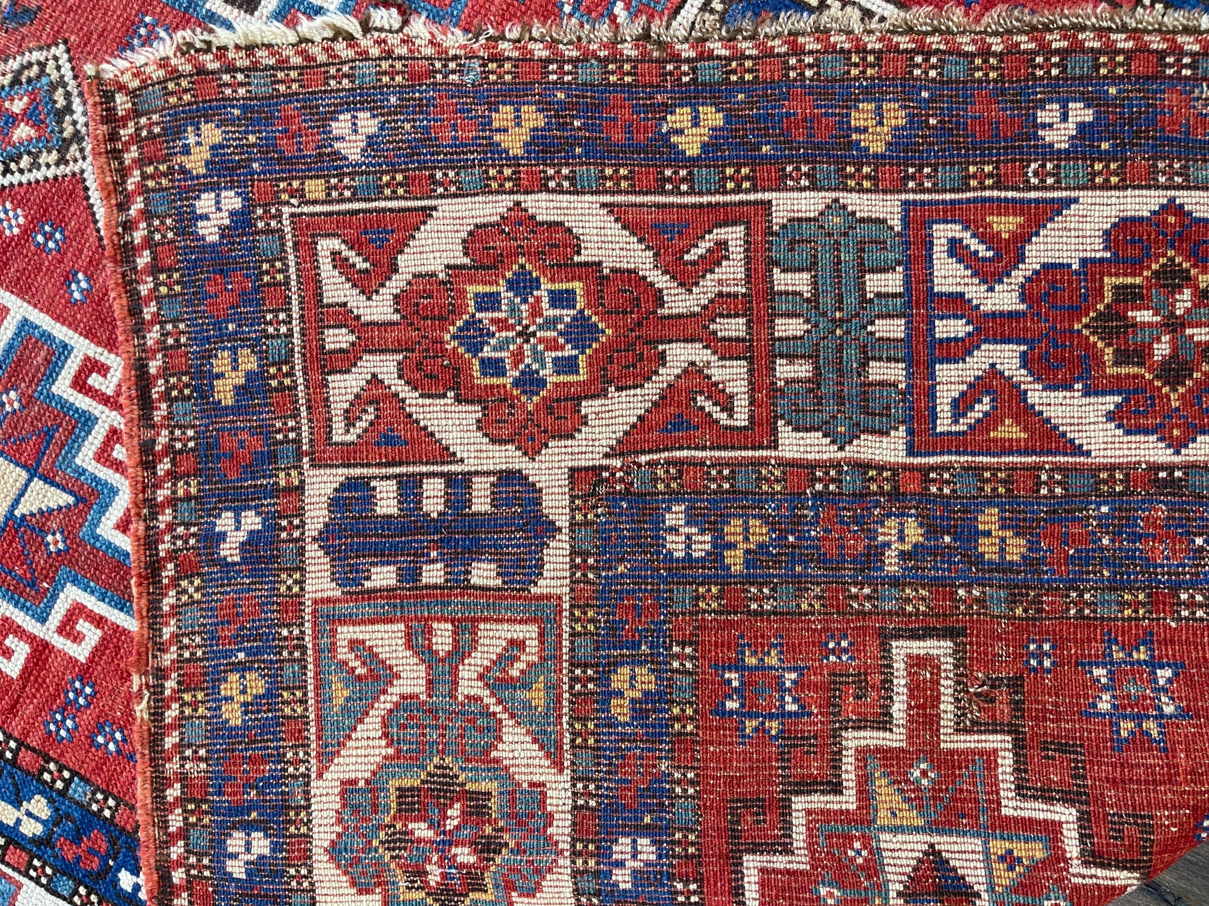 Antique Caucasian Fachralo Kazak circa 1900 For Sale 9